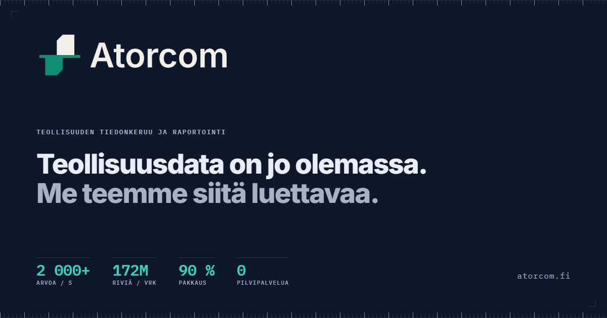 Preview image from Teollisuuden tiedonkeruu ja raportointi | Atorcom
